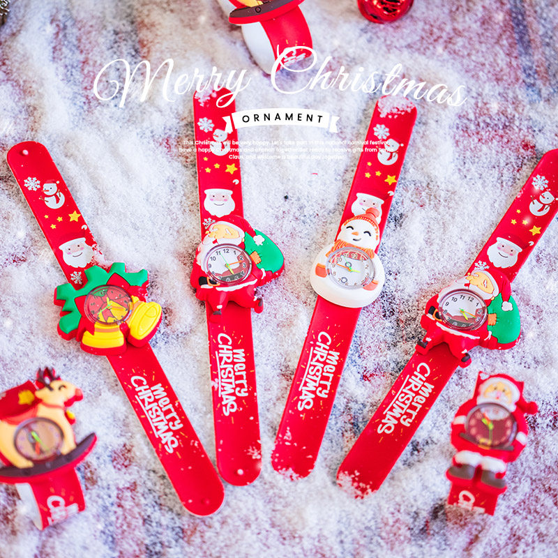 圣诞节装饰品啪啪圈手环儿童手表玩具礼物幼儿园装扮场景布置道具