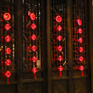 大门口小红灯笼挂饰过新年阳台一对春节装饰挂件LED挂件蛇年布置