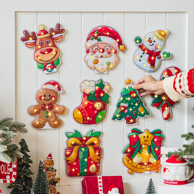 圣诞节发光果冻窗贴圣诞树挂件