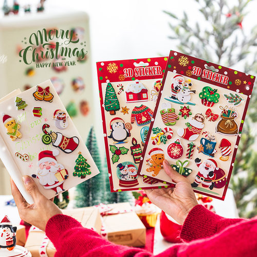 圣诞节立体贴纸儿童可爱冰箱贴