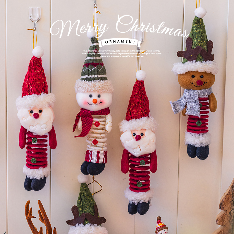 圣诞节礼物弹簧公仔圣诞树装饰