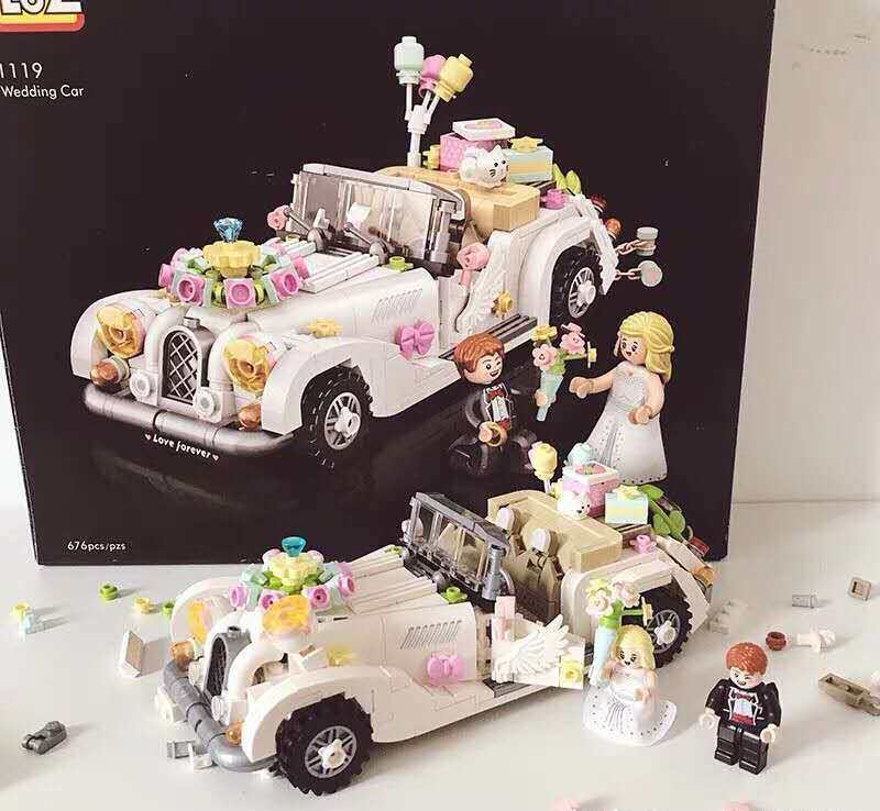 loz俐智小颗粒迷你结婚积木浪漫婚车益智拼装玩具女孩闺蜜礼物