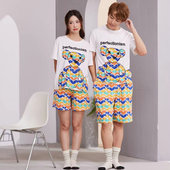短裤 亲亲吾衣323751男情侣夏季 棉莱卡纯棉可外穿短袖 睡衣家居服