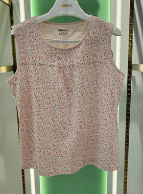 新1系XK68913新一系时尚清新花朵纯棉舒适透气宽松宽肩无袖背心
