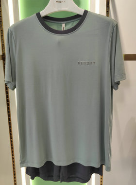 新一系XK52650新1系男士透气夏季短袖短裤可外穿睡衣家居服套装