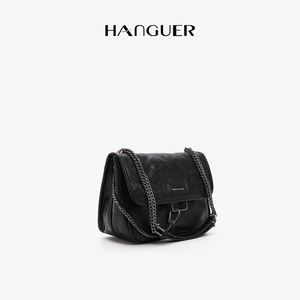 HANGUER&CK 黑色流浪包 今年流行的小包包 高级感单肩斜挎包女包