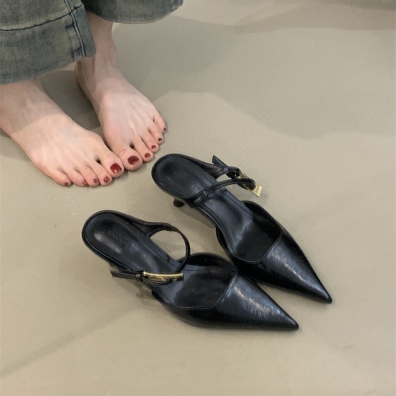 羊皮版!法式小众包头半拖