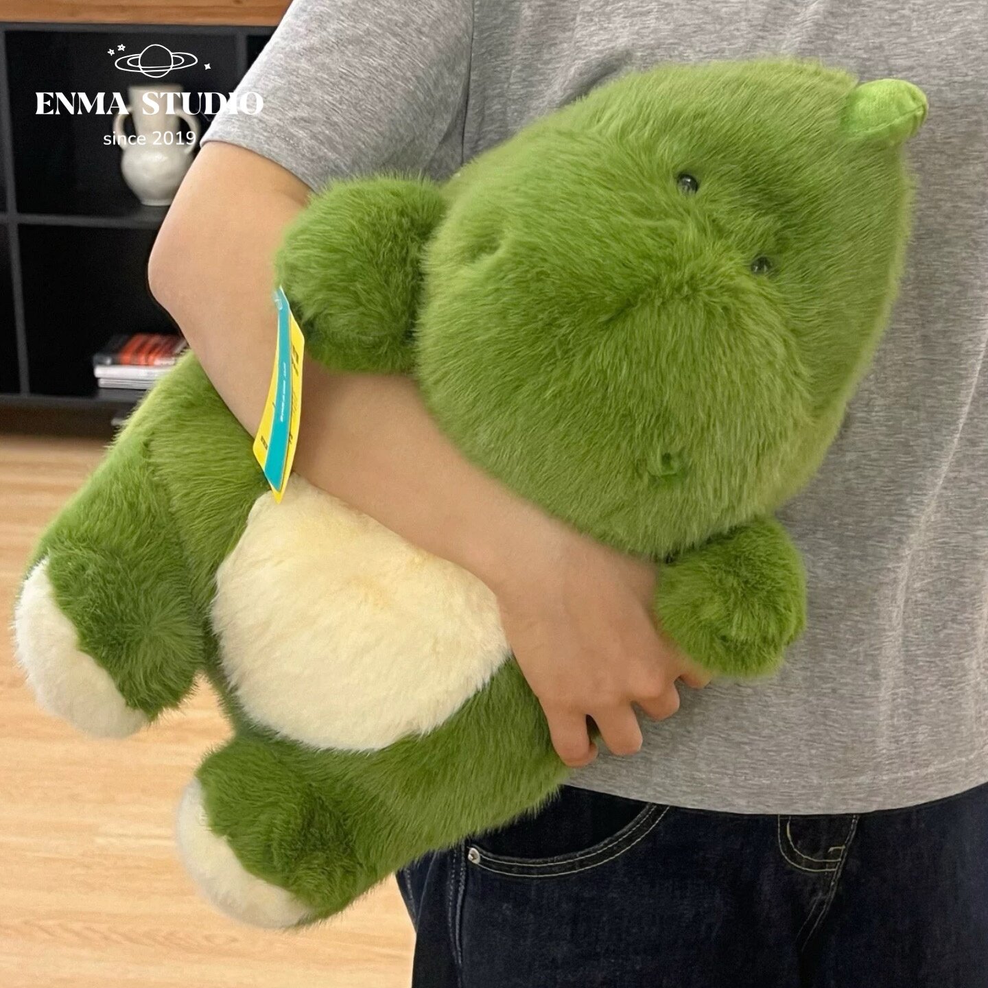 ENMA STUDIO正版可爱豆豆眼胖墩恐龙毛绒公仔抱睡玩具女生日礼物