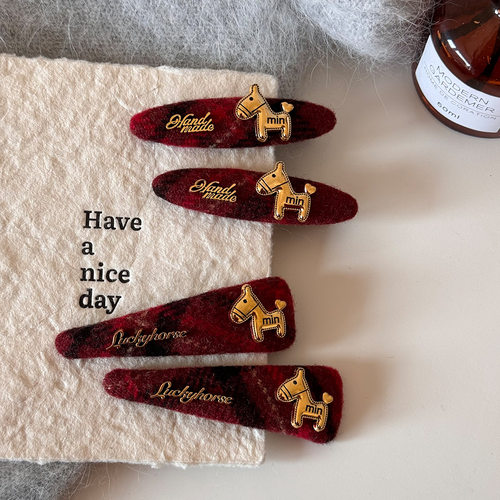 新年红色马上暴富发夹边夹侧边bb夹刘海夹2026新款马年本命年发卡