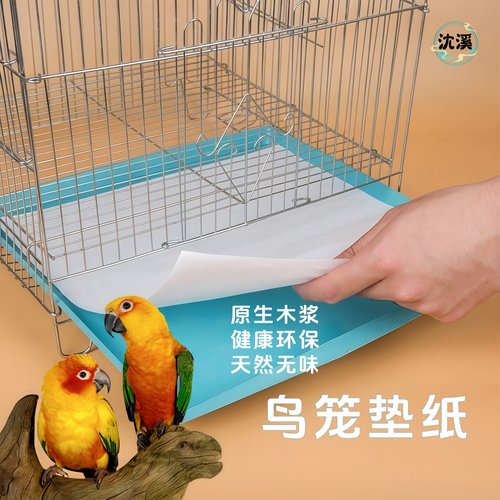 鸟用接粪纸 鸟笼垫纸 一次性吸水颠颏垫定做加厚托盘站架鸟粪垫布 - 封面