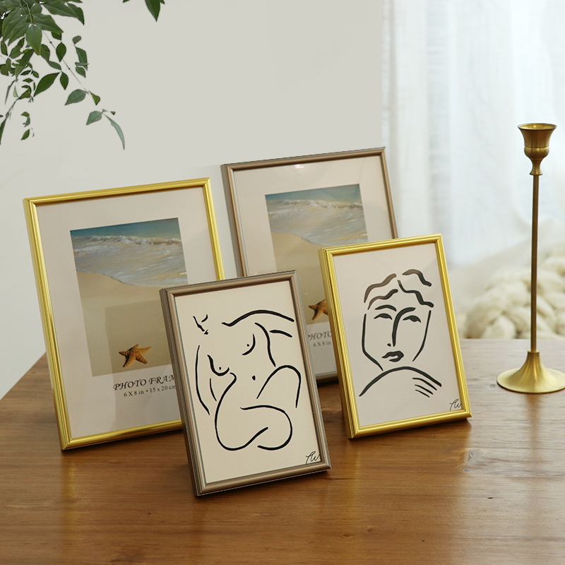 北欧细窄边金色相框金属摆台挂墙创意ins风格家居墙面装饰画框在类目 家居饰品, 相框/画框中 - 来自Buy2taobao.com提供专业的淘宝代购服务