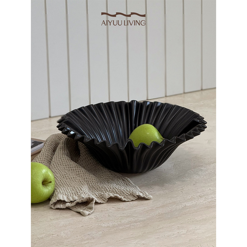 黑色中古果盘装饰果碗