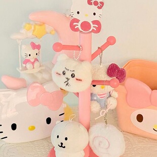 可爱kt猫收纳架高颜值置物架挂件耳机收纳木质粉色杯子悬挂收纳架