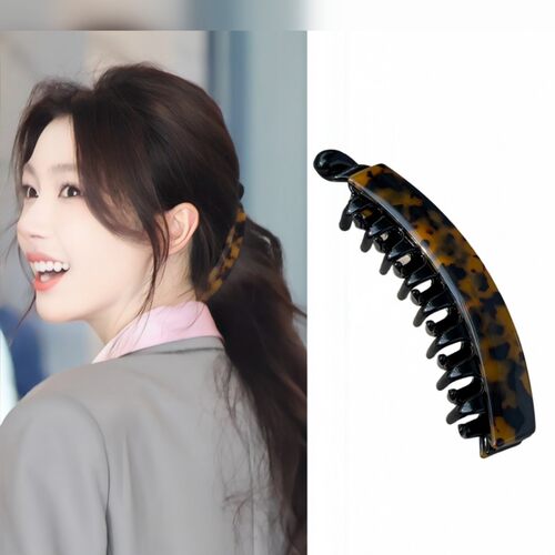 高品质易梦玲同款大号香蕉夹竖夹女韩系高级感后脑勺低马尾盘发夹