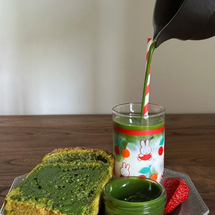 米菲兔樱桃玻璃杯中古高颜值果汁饮料咖啡牛奶喝水杯子耐高温水杯