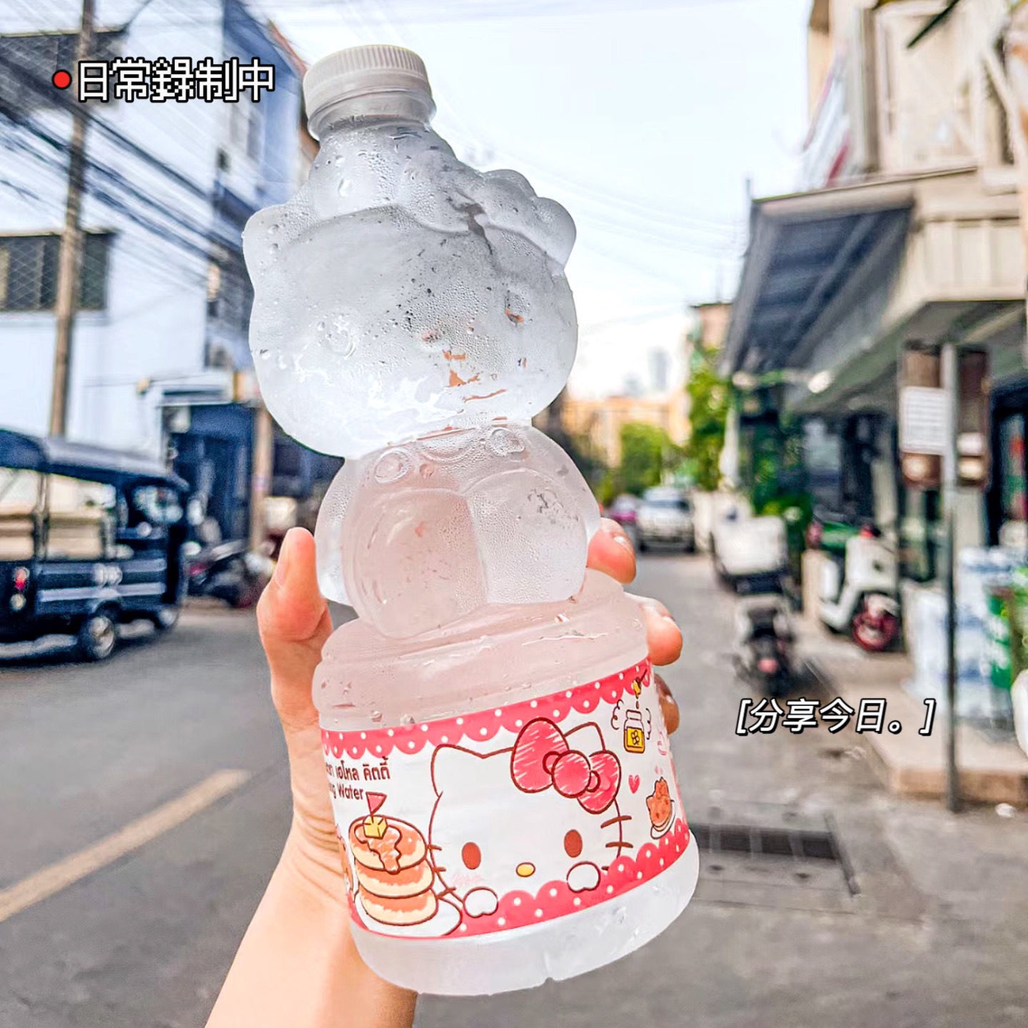 泰国711同款hello litty猫咪矿泉水瓶夏日自制饮品杯便携随手杯