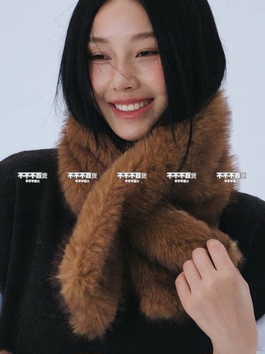 韩版软糯毛毛围脖时尚加厚保暖护颈围脖冬季氛围感毛领毛毛围巾