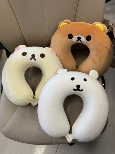 u型枕旅行便携自嘲熊记忆棉可爱护颈午睡枕u形枕头飞机睡觉毛绒