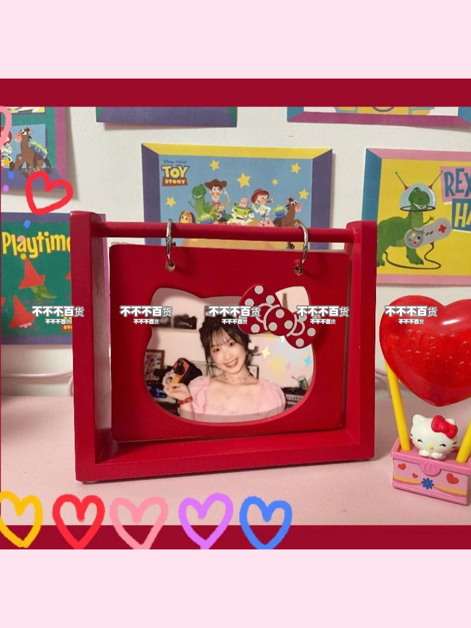 2026新款创意日历复古实木相框装饰高颜值拍立得照片收纳摆件