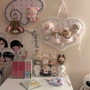 ins风少女心波点爱心挂袋卧室宿舍门后收纳神器可挂式透明置物袋