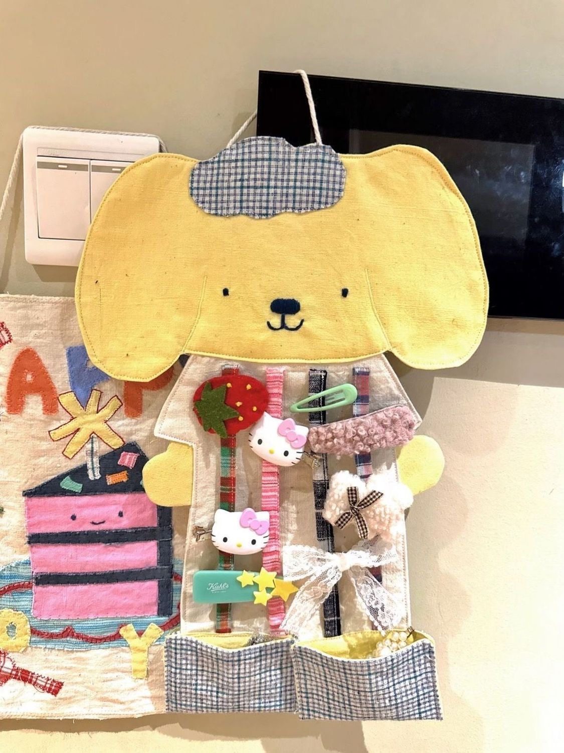 新款卡通可爱小狗发饰收纳壁挂墙发夹整理挂袋饰品发夹收纳展示袋,收纳整理,其他收纳袋,淘宝优惠券,粉丝福利购,淘宝优惠卷