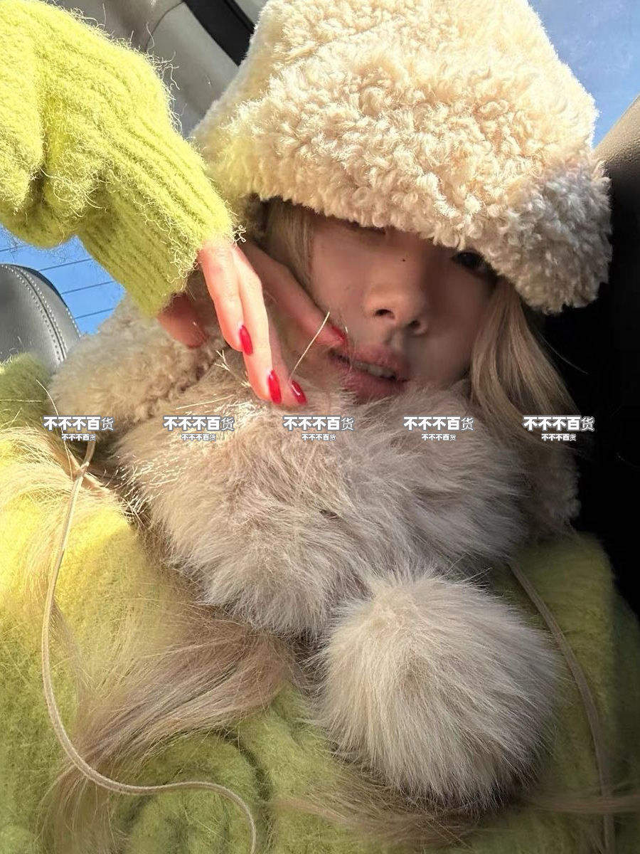 ins风毛毛围脖秋冬季韩版百搭保暖仿皮草围巾双面毛球加厚毛领