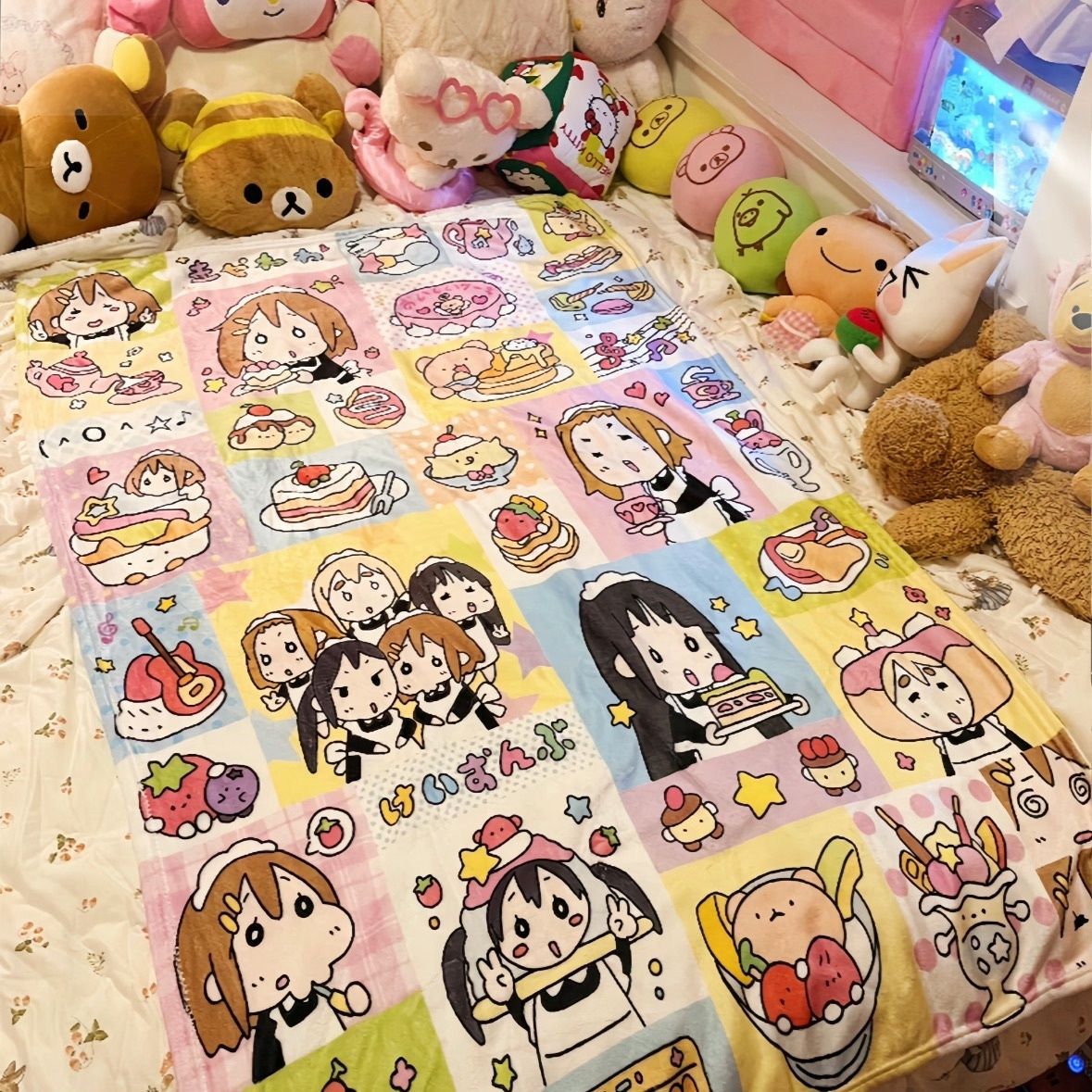 空调毯办公室午睡披肩毯子夏季学生午休毛毯宿舍盖毯动漫风超柔软