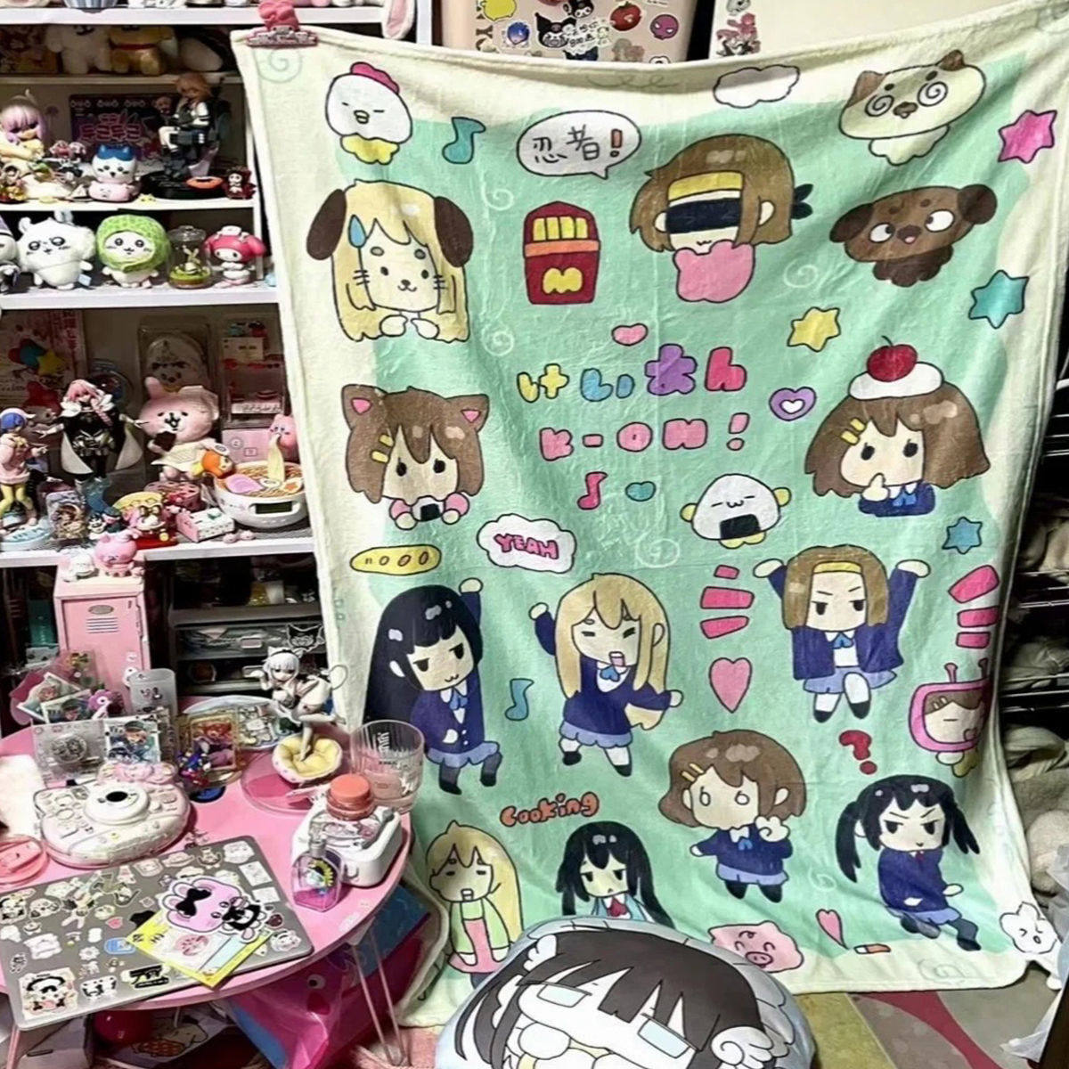 可爱卡通法兰绒毛毯午休午睡空调毯膝盖毯轻音少女柔软小毛毯保暖