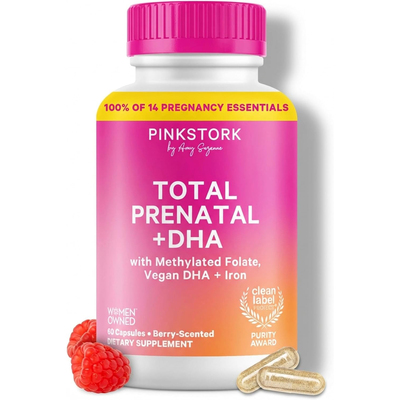 美国洛杉矶直邮Pink Stork支持胎儿发育孕妇维生素怀孕必需品DHA