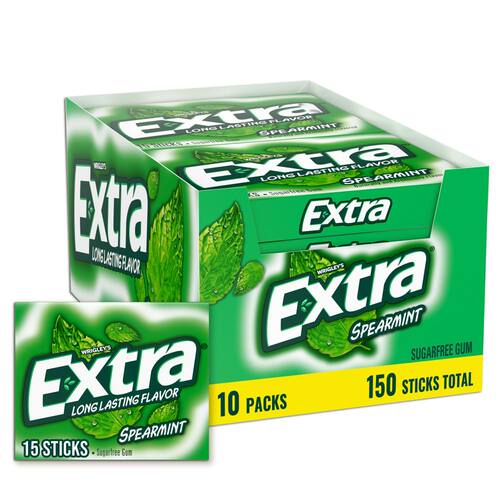 美国洛杉矶直邮 Extra青草薄荷无糖口香糖保持清新口气保持柔滑感