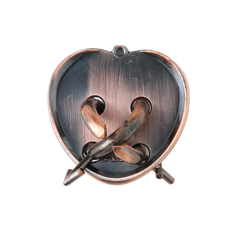 鲁班孔明锁puzzle锌合金益智力解锁玩具爱情锁爱神之箭桃心锁解环