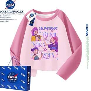 NASA联名kpop demonhunters猎魔女团鲁米佐伊卡通长袖t恤打底衫潮