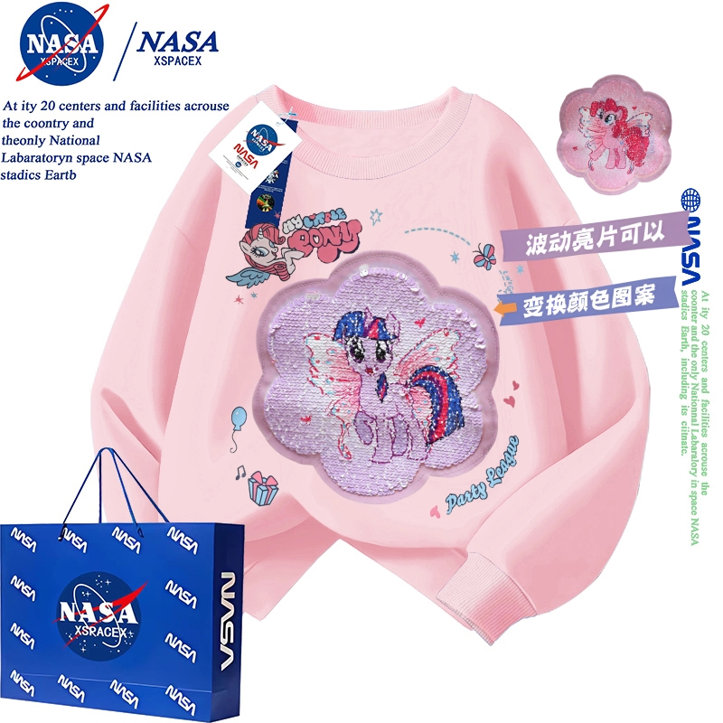 亮片新款女童卡通翻转卫衣