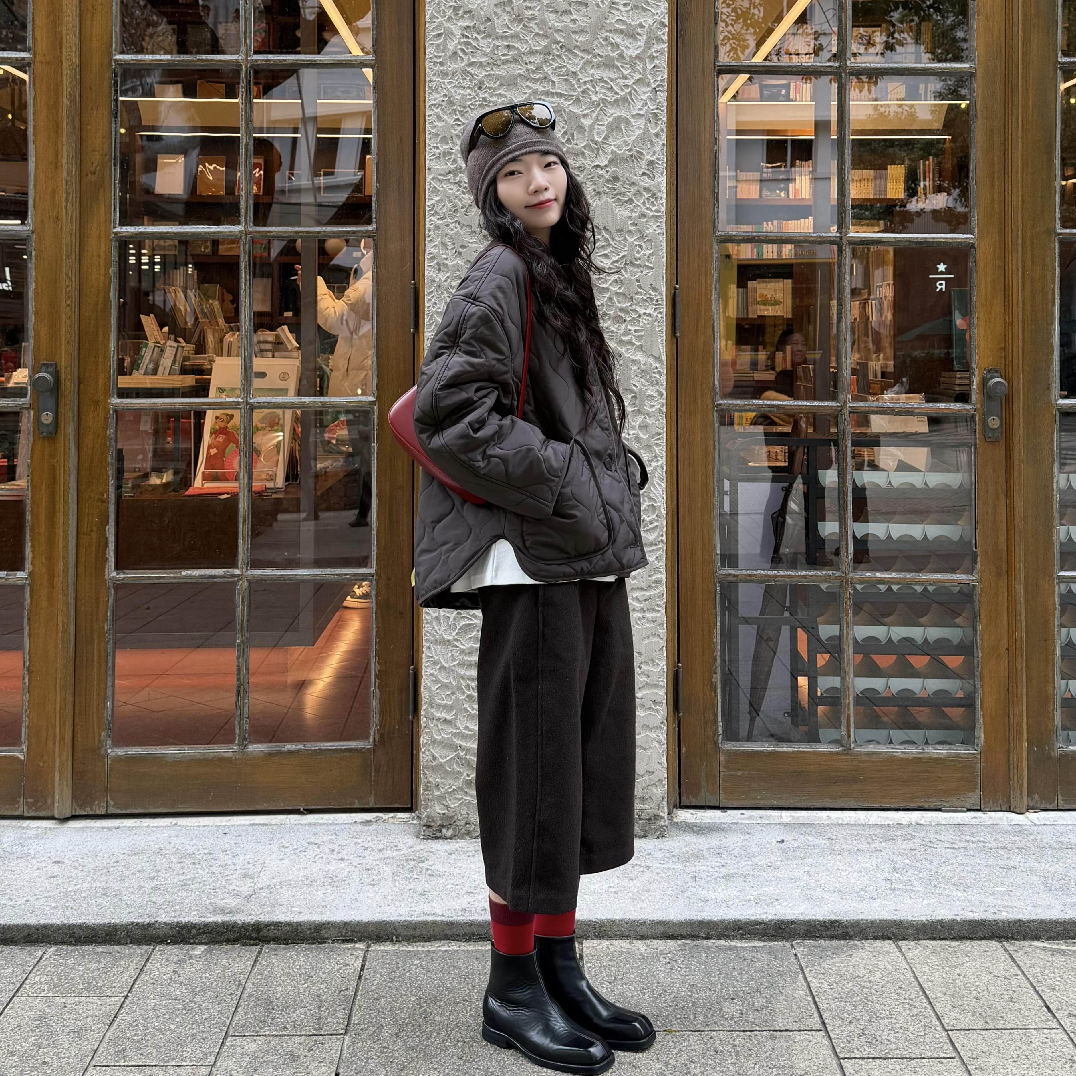 韩系简约毛呢复古时髦分割直筒7分裤秋冬新款加厚百搭直筒阔腿裤,女装/女士精品,休闲裤,淘宝优惠券,粉丝福利购,淘宝优惠卷