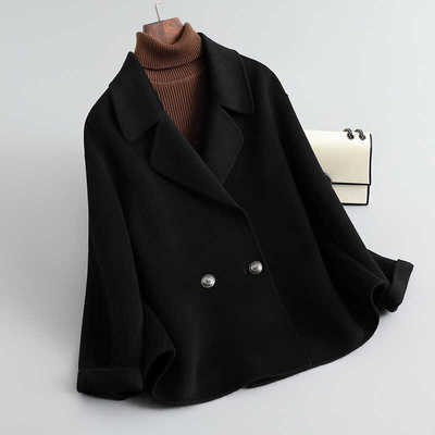 羊毛双面羊绒大衣毛呢外套