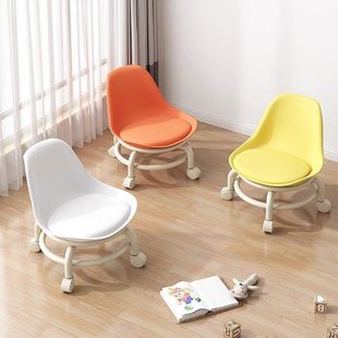 万向轮小凳子滑轮矮凳靠背带轮架子带娃儿童移动美缝凳家用小椅子