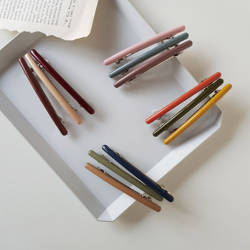 韩国东大门进口发夹百搭发饰一字夹边夹顶夹弹簧夹马尾夹三只一套