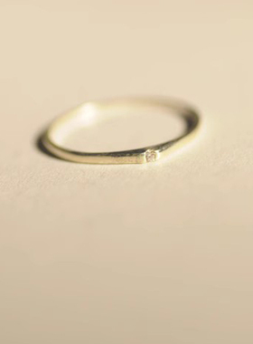 简单一颗钻戒指韩国进口纯银女