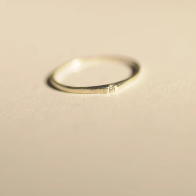 简单一颗钻戒指韩国进口纯银女