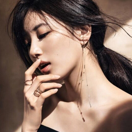 现货韩国进口耳环耳饰任意依恋裴秀智不对称X长款耳钉925银针