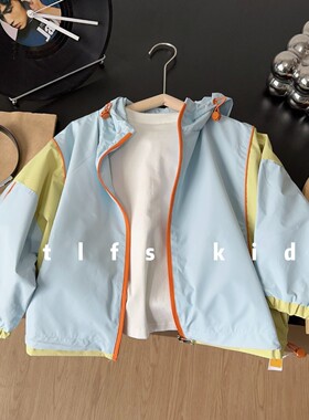 儿童春季拼色外套新款男女童休闲韩版百搭外套上衣中小童潮流上衣