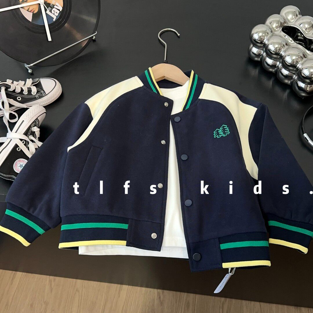 儿童2026春季新款卡通撞色棒球服男女童休闲百搭韩版上衣潮流外套