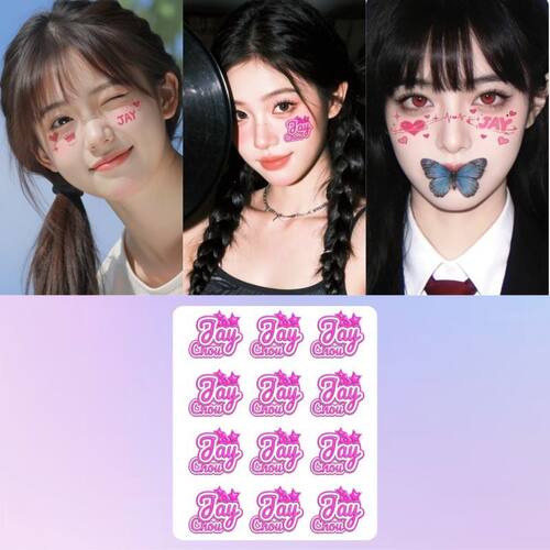 周杰伦ay Chou妆容纹身贴 演唱会应援 防水持久 脸贴 粉丝应援物