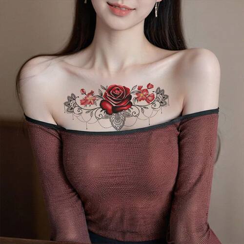 梵心花海 瑜伽莲花图腾腰胸前遮盖剖腹产疤痕防水女