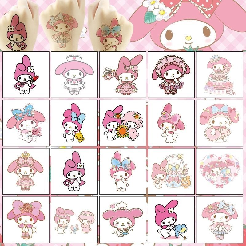 儿童美乐蒂兔子纹身贴纸卡通纹身水转印一次性纹身生日聚会派对贴