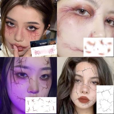暗黑裂纹眼角血丝血痕假伤口