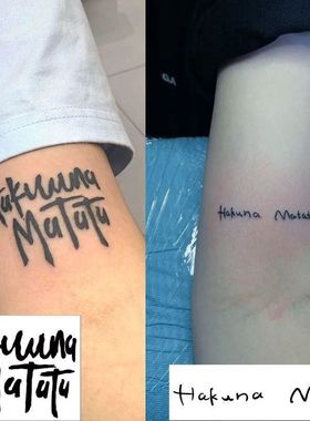 Hakuna Matata草本纹身贴ins高级感防水持久刺青色仿真甜酷