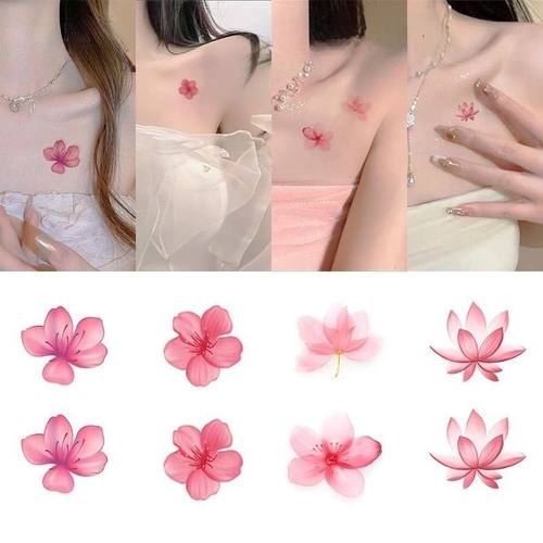 小花朵纹身贴甜酷少女锁骨遮盖性感纯欲防水持久ins唯美可洗