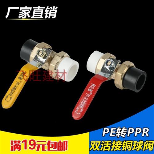 4分20 6分25PE转PPR活接铜球阀门开关 PE自来水管件配件转换接头