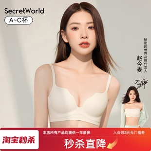 secretworld内衣女小胸聚拢无钢圈收副乳无痕美背夏季薄款文胸罩